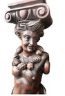 Rare French Antique Pair Of Carved Walnut Pilasters  Caryatid And Atlante  19th