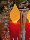 Blow Mold Noel Nostalgic Christmas Candles Union 39    Pair Yellow Flame Tops New