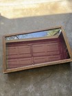 Antique Oak Glass Top Display Case Small Box W  Velvet Lining 1