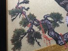 Japanese Bunka Shishu Embroidery Eagle  Gold Silk  Velvet Border  25x40   Signed