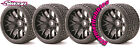 4 Sweep Racing Src Monster Truck Road Crusher Belted Tires On Black Wheels 1001b