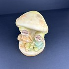 Ceramic Mushroom Elf Pixie Boy   Girl Figurine Hand Painted Vintage