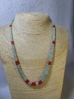 Shell And Turquoise Heishi Bead Native American Southwestern Sterling Necklace