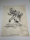 1981 Shell Oil Sketch Print Ej Junior Nfl Cardinals 13 75  X 10 75  Used