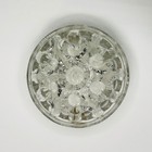 Vintage 50 s-60 s Domed Heavy Glass Flower Frog reims  France 19 Holes beautiful