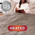 Sunbeam Electric Royal Luxe Microplush Heated Blanket  12 Heat Full  Mushroom 