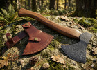 Custom Handmade Damascus Steel Bearded Axe - 16  Camping Hatchet With Sheath