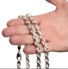 Italy 925 Solid Sterling Silver Rope Chain Necklace 24inch 3mm