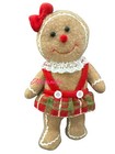 Plush Gingerbread Cookie Girl Christmas Kitchen Table Top Decor 9 5    New Plaid