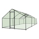 10x20x6 6 Ft Large Metal Chicken Coop Walk-in Chicken Run Peaked Roof W cover