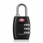 Tsa Approved Luggage Lock Travel 3 Digit Combination Suitcase Padlock Black