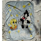 2 Vtg Baby Looney Tunes Babies Sylvester Tweety Bird Bugs Bunny Plush Blanket
