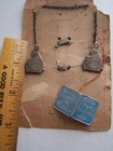 Vintage Tiny Tot Treasures Sterling Silver Rabbit Sweater Clips W  Original Card