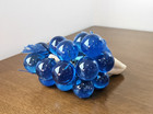 Vintage 1960   s Lucite Grape Cluster Large Acrylic Cobalt Blue Wood Stem As Is
