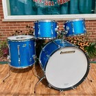 1970s Ludwig Mach 5 Pro Beat Drum Set Blue Sparkle 24 12 13 16