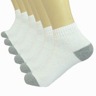 3 6 12 Pairs Ankle Quarter Crew Mens Sport Socks White 2 Tones Cotton Size 10-13