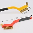 6 Pack Small Wire Brush Set - 7 Inch Brass Brush steel Brush nylon Brush With Cu
