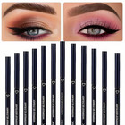 12pcs Waterproof Black Eyeliner Pencil Long-lasting Smudge- New