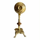 Brass Tabletop Kaleidoscope Ornate Stand Multicolor Stained Glass Wheel Taiwan