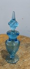 Antique Vintage Blue Glass Perfume Bottle With Stopper