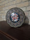 Vintage Round Embossed Metal Tin Daher Or Dutch Floral Design