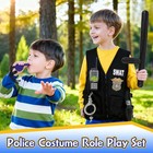 Deao Police Officer Costume For Kids Role Play Set With A Storage Backpack Ve   