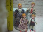 Vtg German Caco Miniature Dollhouse Stockinette Type Family Of 4 Blonde Hair 3 8