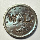 Beautiful 1855 Half Cent Counterstamped  w l   High Grade See Pics Cobm-9773