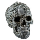  Skull Silver With Dragon Decor  Figurine Statue Skeleton Halloween