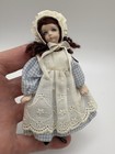 Porcelain Little Girl Doll Bonnet Lace Apron Artisan Dollhouse Miniature Ooak