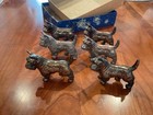 Set Of 6 Copper Colored Scottie Dog W Highland Terrier 2 5    Spelter Zinc Figurin
