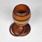Antique 1904 St Louis World   s Fair Treen Turned Match Holder With Puzzle Ring