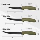 Swiss tech 5pc Fillet Knives Fishing Knife Set Floating Foam Handle W carry Case