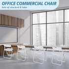 4 6 Pcs Outdoor Plastic Folding Chairs Stackable Wedding Party Steel Frame Chair