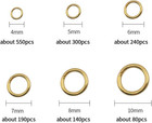 1500pcs Mixed 6 Sizes Open Jump Rings 4mm 5mm 6mm 7mm 8mm 10mm Jump Ring