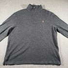 Polo Ralph Lauren Quarter Zip Mens Medium Gray Estate Rib Cotton Sweater