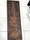 Large Solid Walnut Wood Highly Carved Panel Intricate Design Flowers India