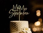 Personalized Wedding Cake Topper  Custom Wording Script Cake Topper