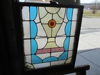 Antique American Stained Glass Window 26 X 30 Architectural Salvage