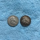 Pair Of Franklin Half Dollar 1961 1962 90  Silver Collect 50c