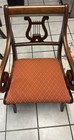 Vintage Antique Duncan Phyfe Style Lyre harp Back Mahogany Chairs - Set Of Four
