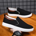 Men s Canvas Slip-on Loafer Shoes Lace-up Sneakers Anti-odor Lightweight Summer