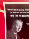 Vintage 1968 Political Campaign Advertising Poster Stop The Bombing In Vietnam