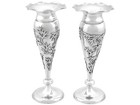 Antique Chinese Export Silver Vases Circa 1890
