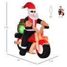 6  Long Santa Riding A Motorcycle Inflatable Christmas Lawn Outdoor Led