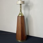 Vintage Mid Century Modern Lightolier Walnut And Brass Table Desk Lamp
