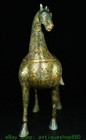 18  Old Chinese Bronze Ware Gold Inscription 12 Zodiac Year Animal Horse Statue