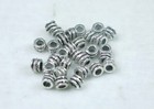 25 Antique Silver Pewter Rondelle Spacer Beads 4x3mm 