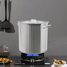 100 Qt  Heavy Duty Silver Stainless Steel Aluminum-clad Stock Pot With Lid Cover