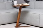 Walnut Side C Coffee Table Sofa  Oval Space Saving End Table Living Room
